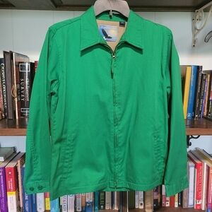 Blue Generation green zip up work jacket. Ladies small